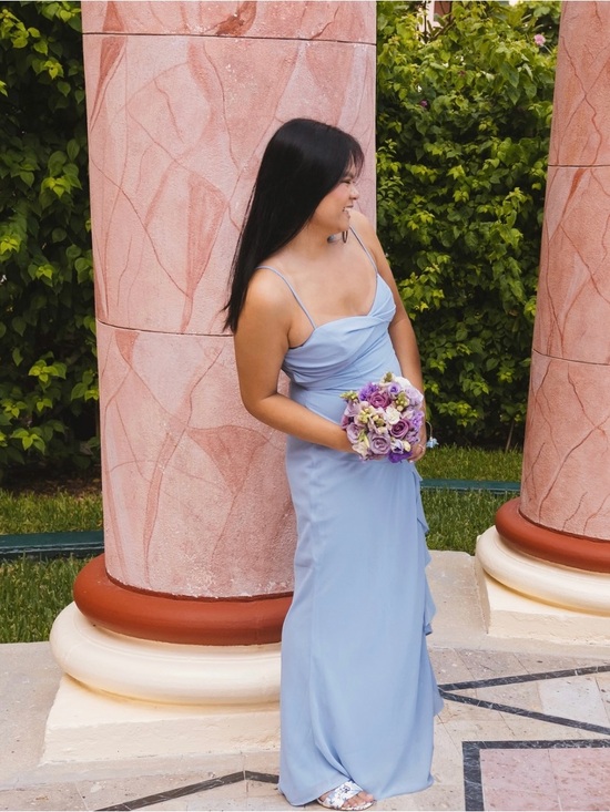 Toperth Dresses & Skirts - Light Blue Spaghetti-Strap Maxi Dress